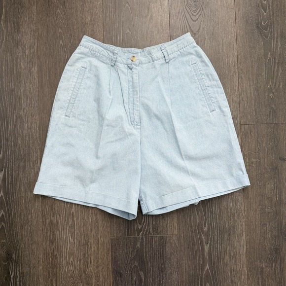 Talbots Pants - Vtg. Talbots High Rise Mom Jean Shorts Sz 6 Denim Flared Bermuda Preppy‎ Retro